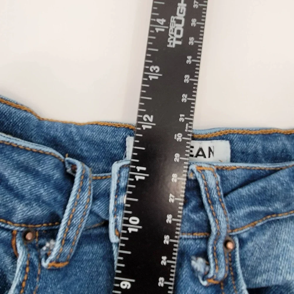 Wax Jean Distressed High Waisted Denim Shorts